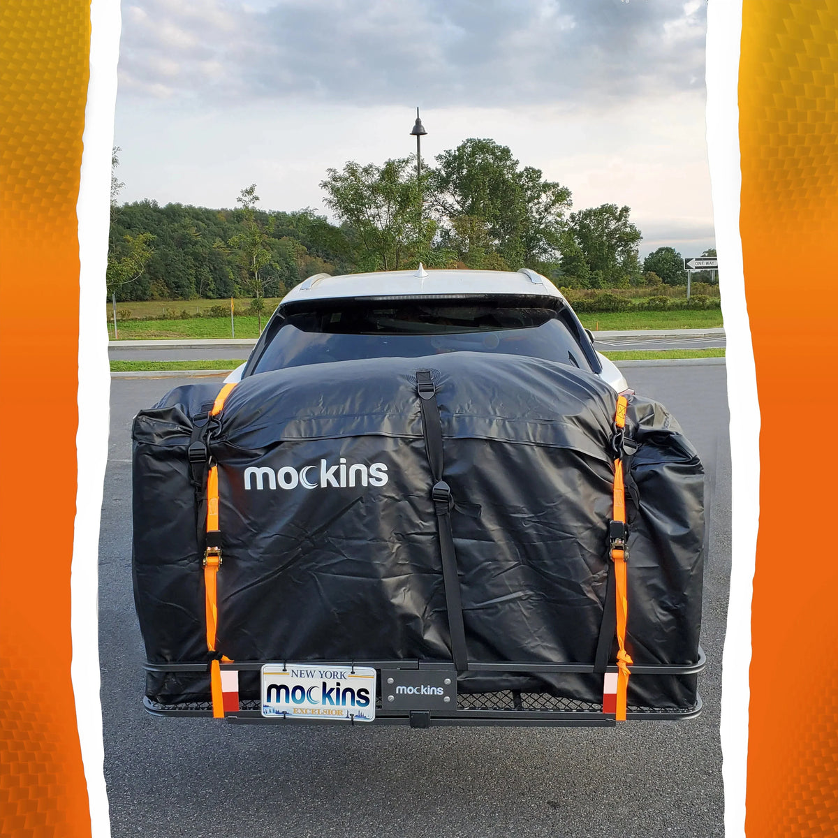 Mockins XL Trailer Hitch Cargo Carrier - 500 lbs, 60x24x6 in, 25 Cu. Ft. Bag