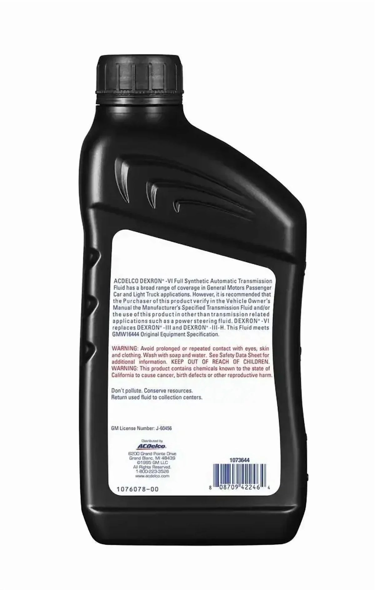 ACDelco GM Dexron VI Full Synthetic Automatic Transmission Fluid 1 Quart 6 Pack - 10-9243, 88865549