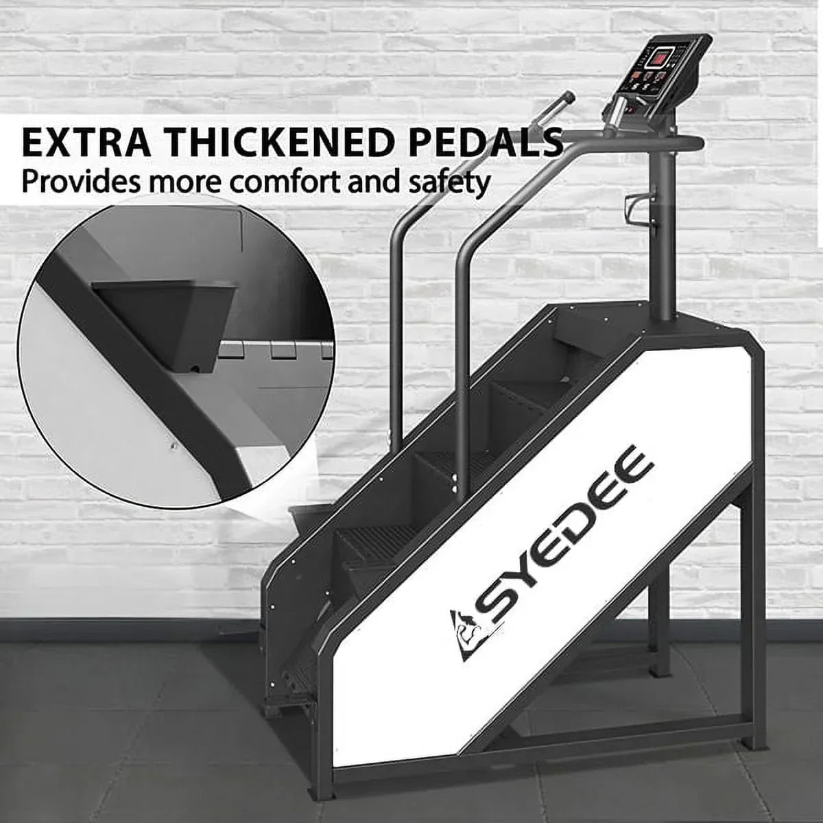 syedee Stair Stepper With LED Screen, 12 Workout Programs, 441LBS, 24-164 Steps/Minute, White