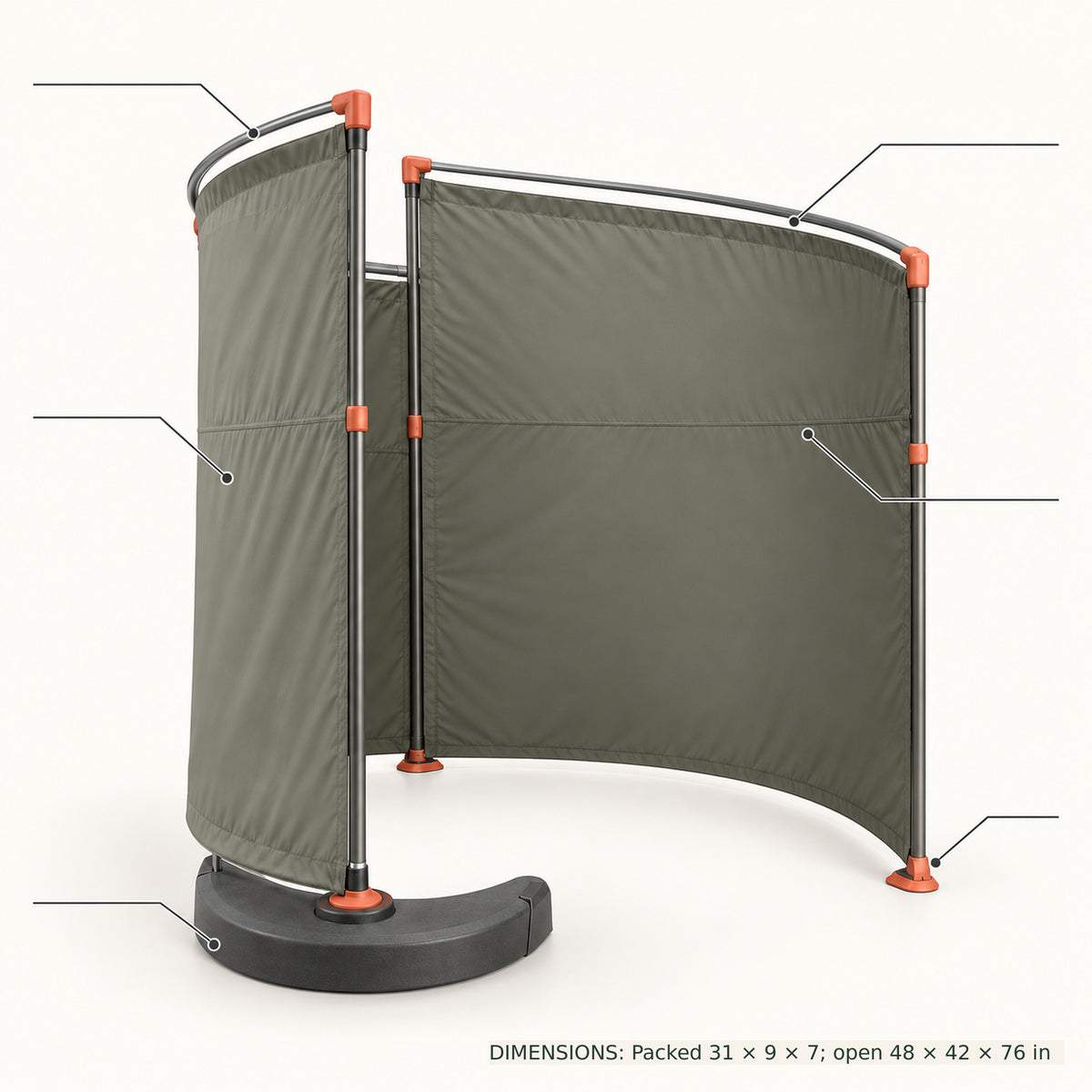Split-Arc Privacy Wing
