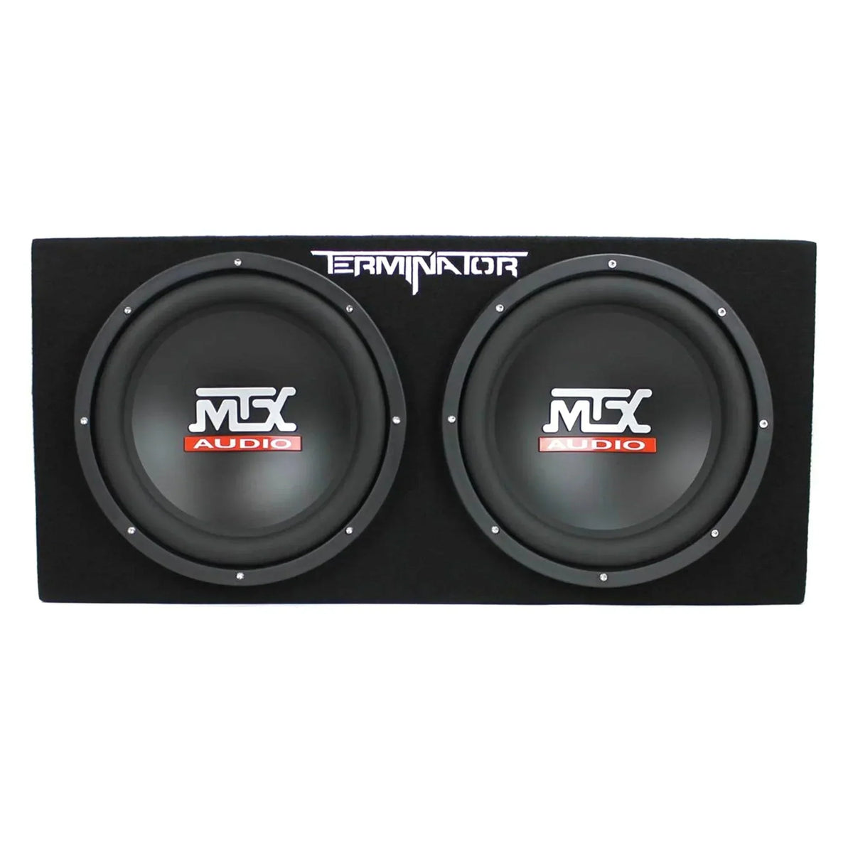 MTX Terminator Dual Loaded 12in 1200W Car Subwoofer Enclosure With Amplifier And 8-Gauge Amp Kit