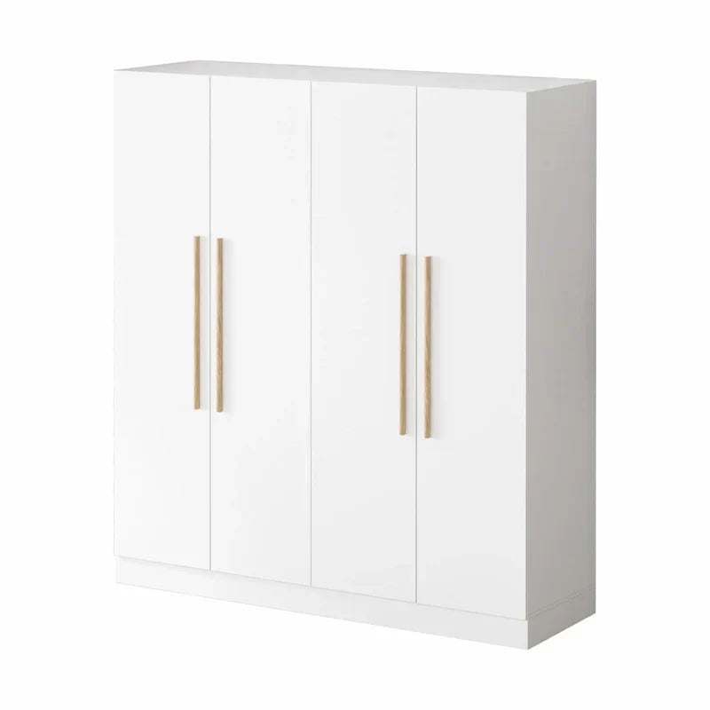Modern Freestanding Solid Wood Wardrobe Closet With Storage Shelves