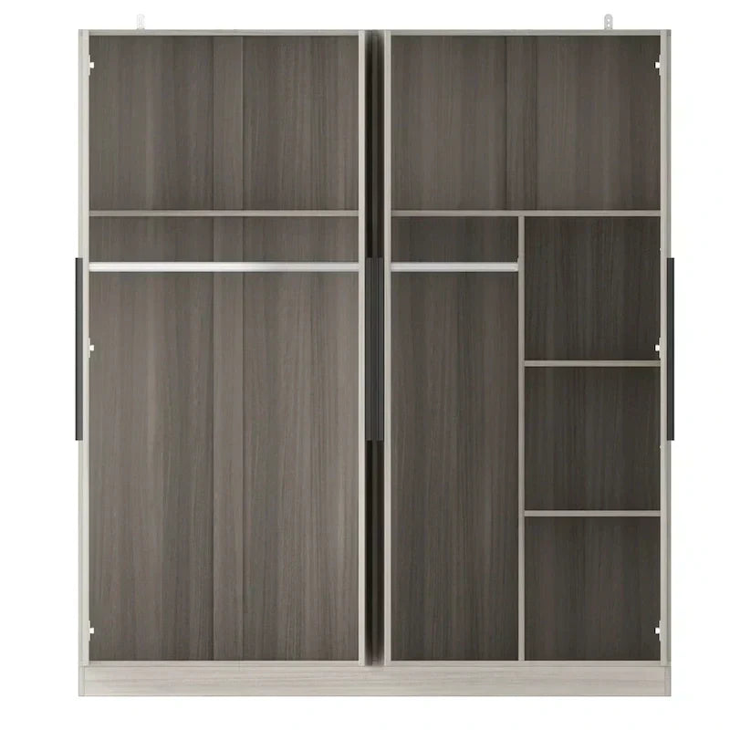 Modern Freestanding Solid Wood Wardrobe Closet With Storage Shelves