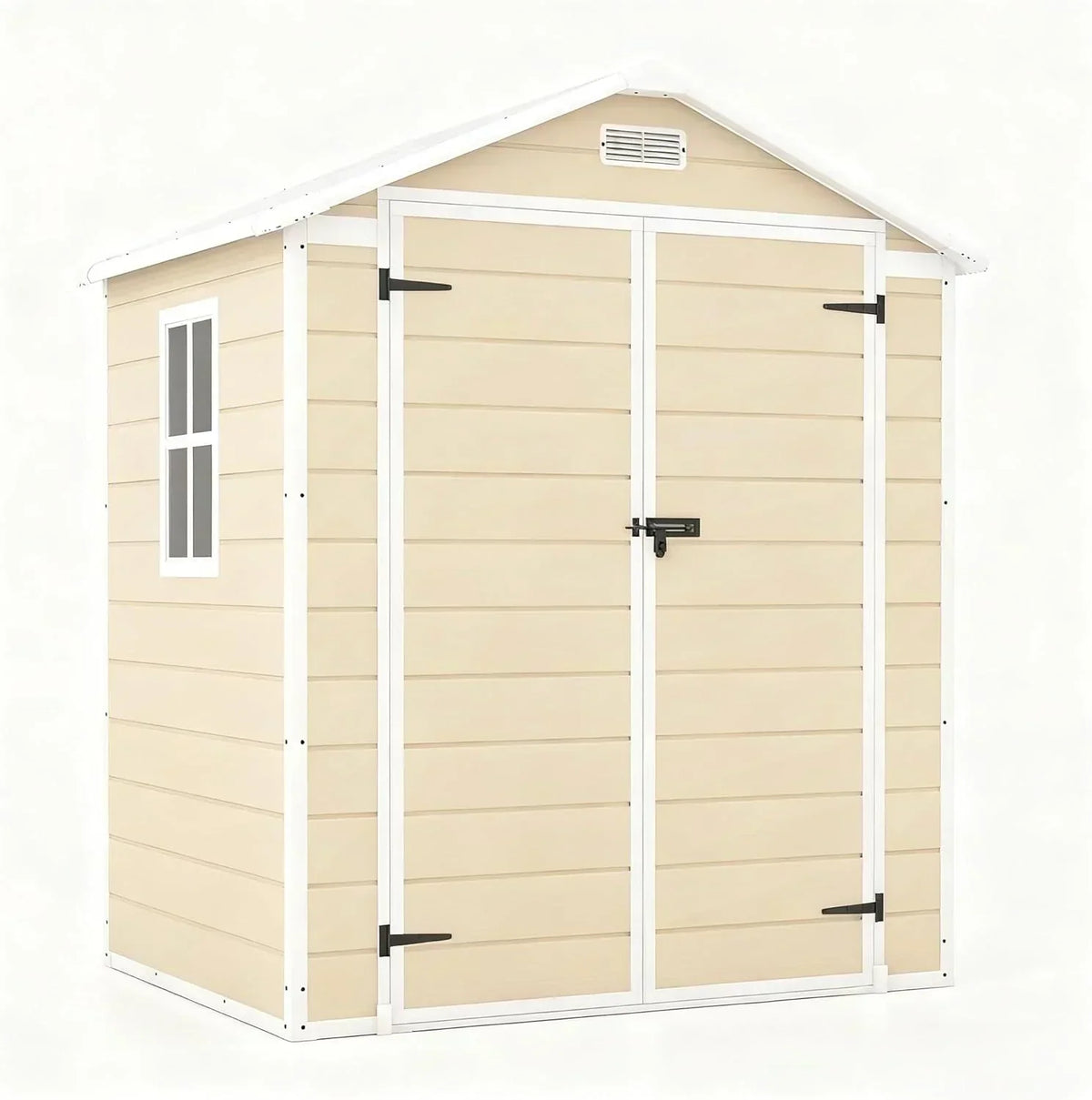 Patiowell 6x4 FT Plastic Outdoor Storage Shed with Floor, Resin Outdoor Storage Shed