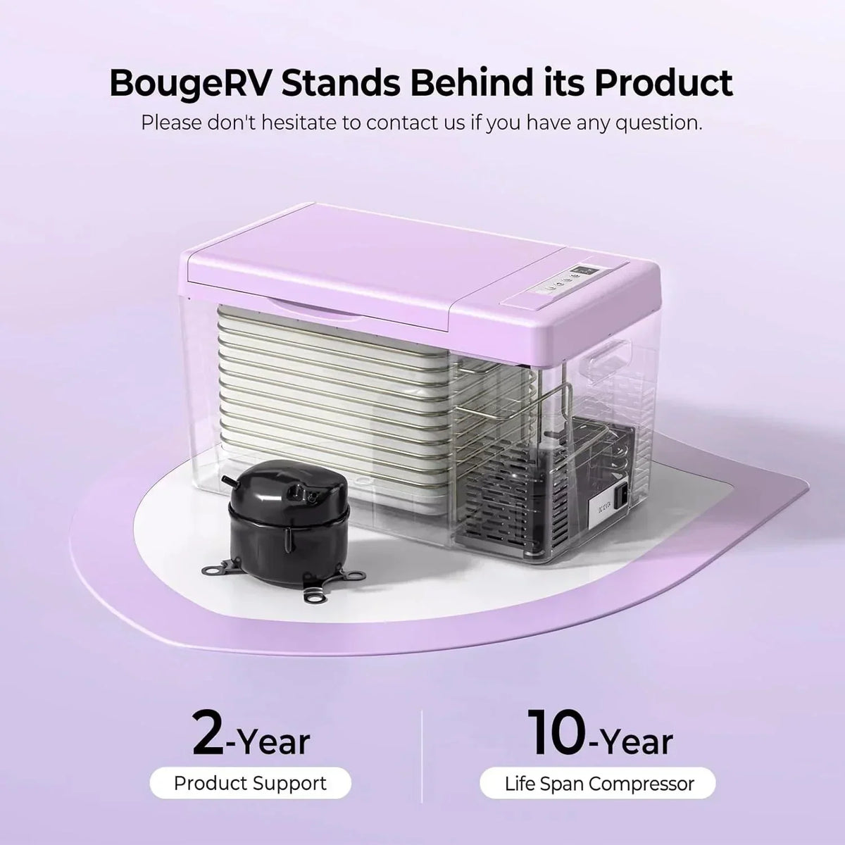 BougeRV 12 Volt Refrigerator 12V Car Fridge 23 Quart Portable Freezer Compressor Cooler 12/24V DC 110~240 Volt AC for Truck Van RV Camper SUV Travel Camping Road Trips Tailgating -7℉~50℉