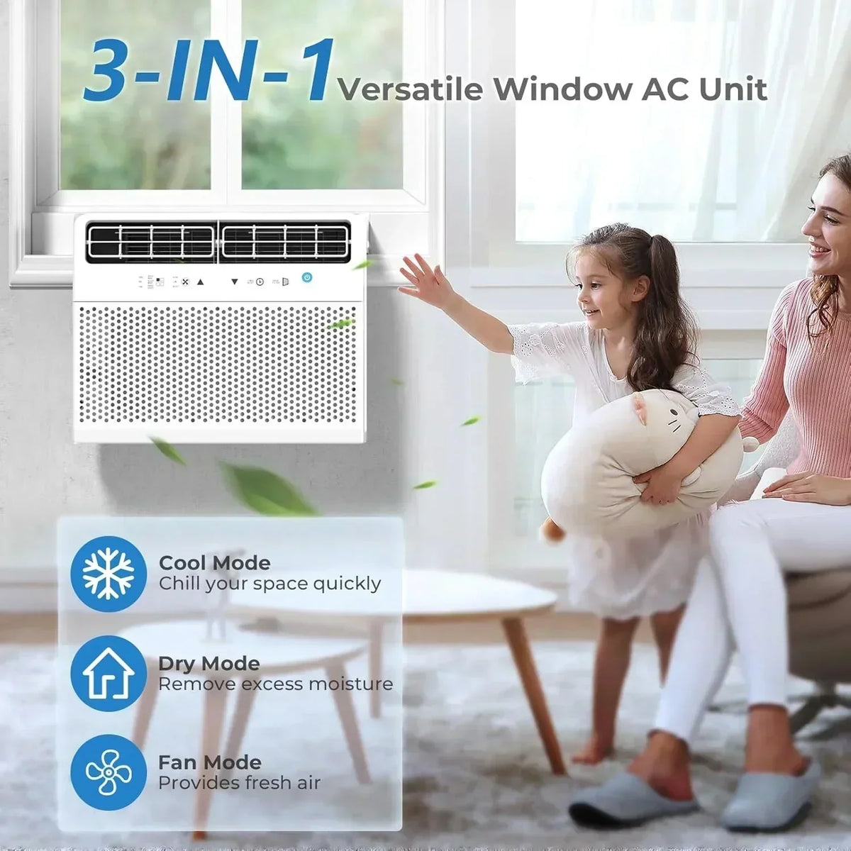 Antarctic Star U-shaped window air conditioner 12000 BTU Ultra-quiet window air conditioner Cools