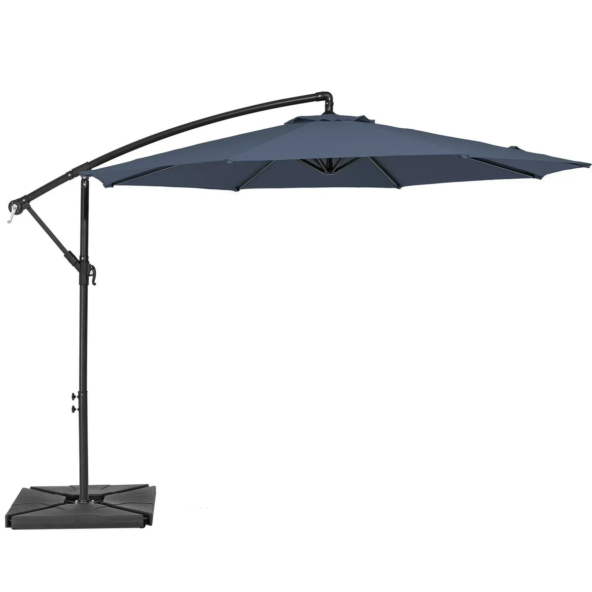 JUSTLET 10ft Heavy Duty Patio Hanging Offset Cantilever Patio Umbrella W/ 4-Piece Base Included Included, Beige