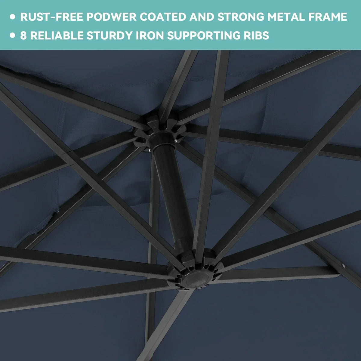 JUSTLET 10ft Heavy Duty Patio Hanging Offset Cantilever Patio Umbrella W/ 4-Piece Base Included Included, Beige