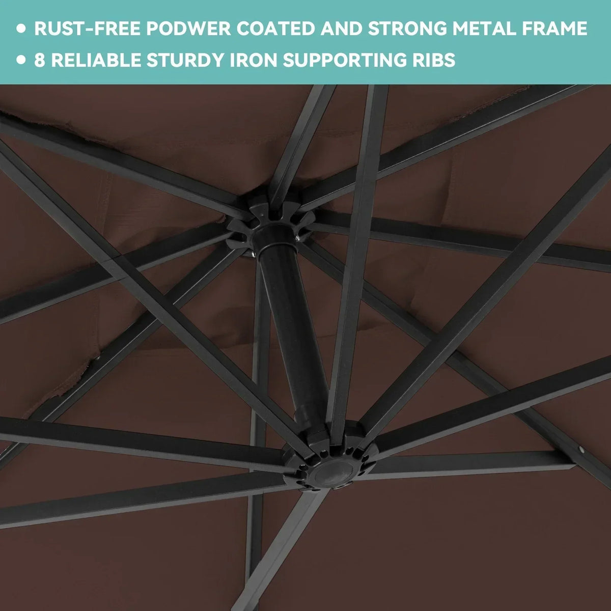 JUSTLET 10ft Heavy Duty Patio Hanging Offset Cantilever Patio Umbrella W/ 4-Piece Base Included Included, Beige