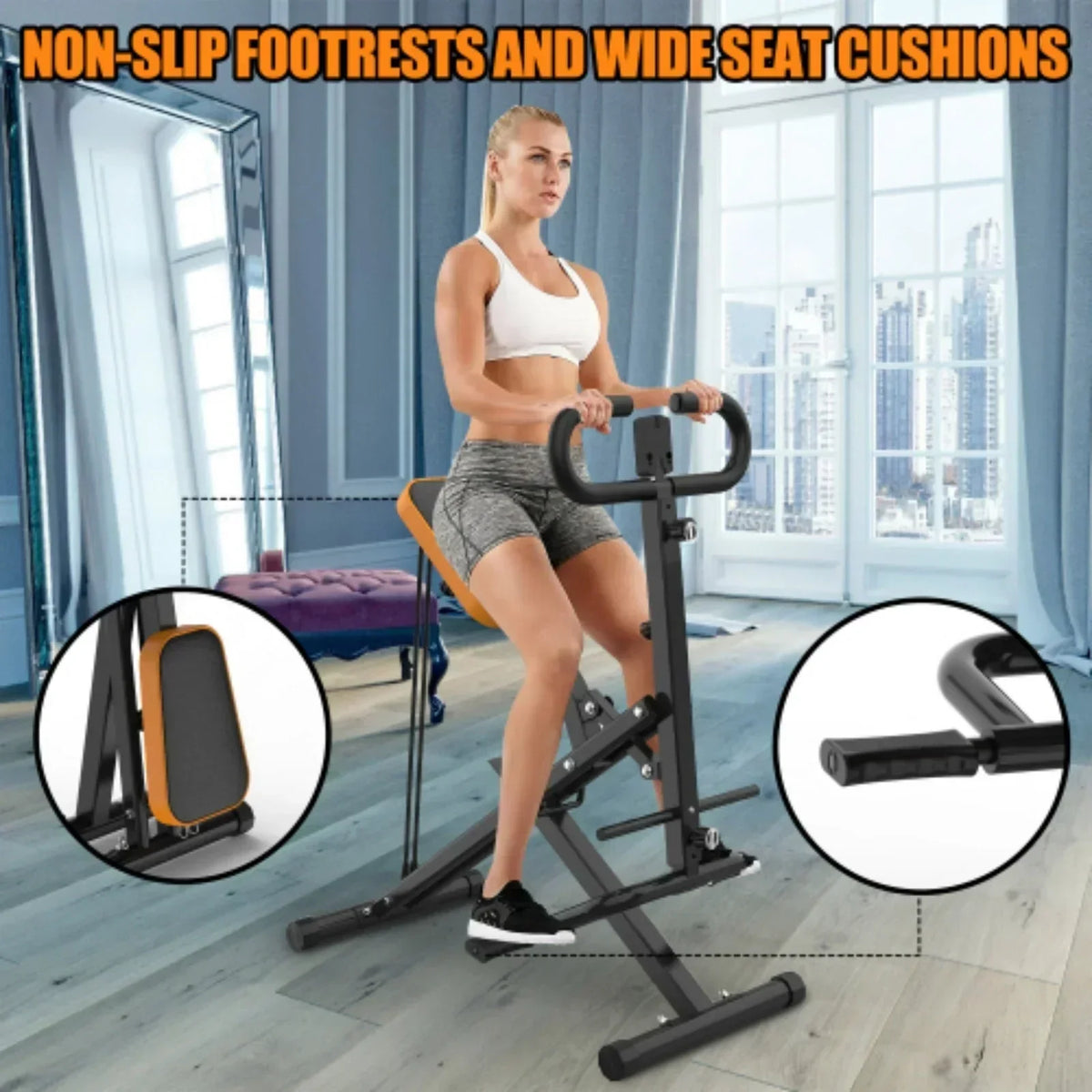 Hiii Foldable Squat Machine With Resistance Bands, 250 Pounds - Black