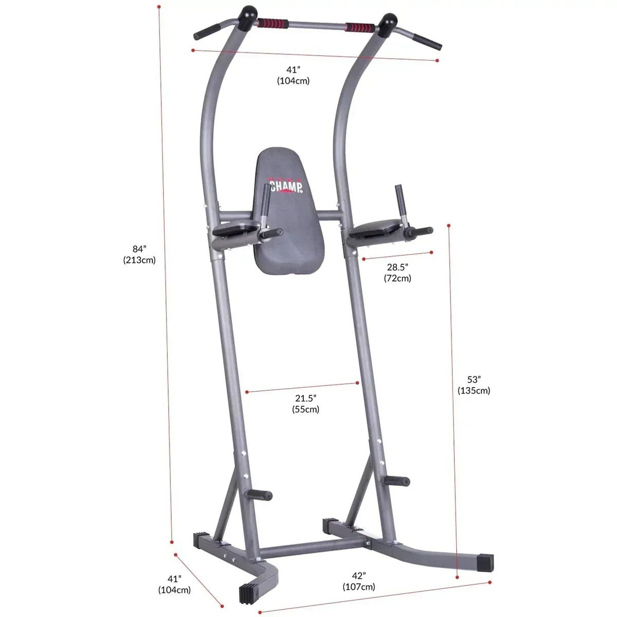 Body Champ Multi-Functional Power Tower, Gray - PT620