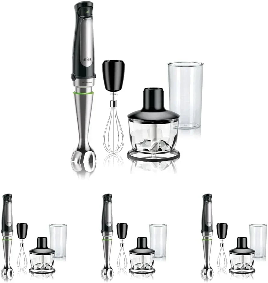 Braun MultiQuick 7 3-in-1 Immersion Blender with Food Processor –Powerful Handheld Electric Stick Blender - Emulsifier for Chopping, Beating & Whisking - Ideal for Soup, Puree, Smoothies & More