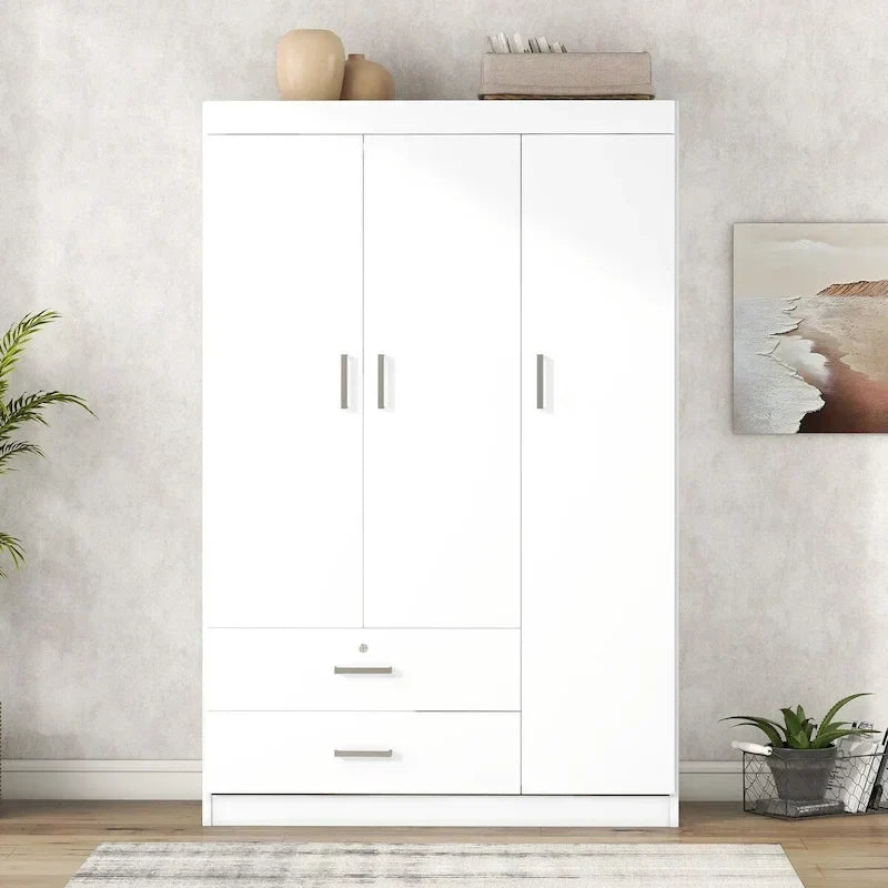 3-Door Wardrobe with 2 Drawers