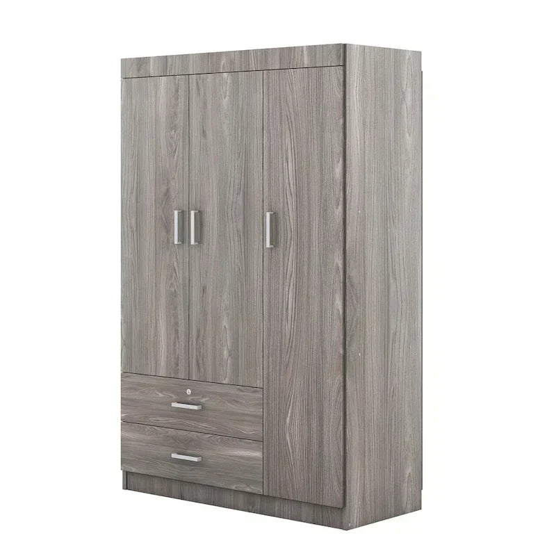 3-Door Wardrobe with 2 Drawers
