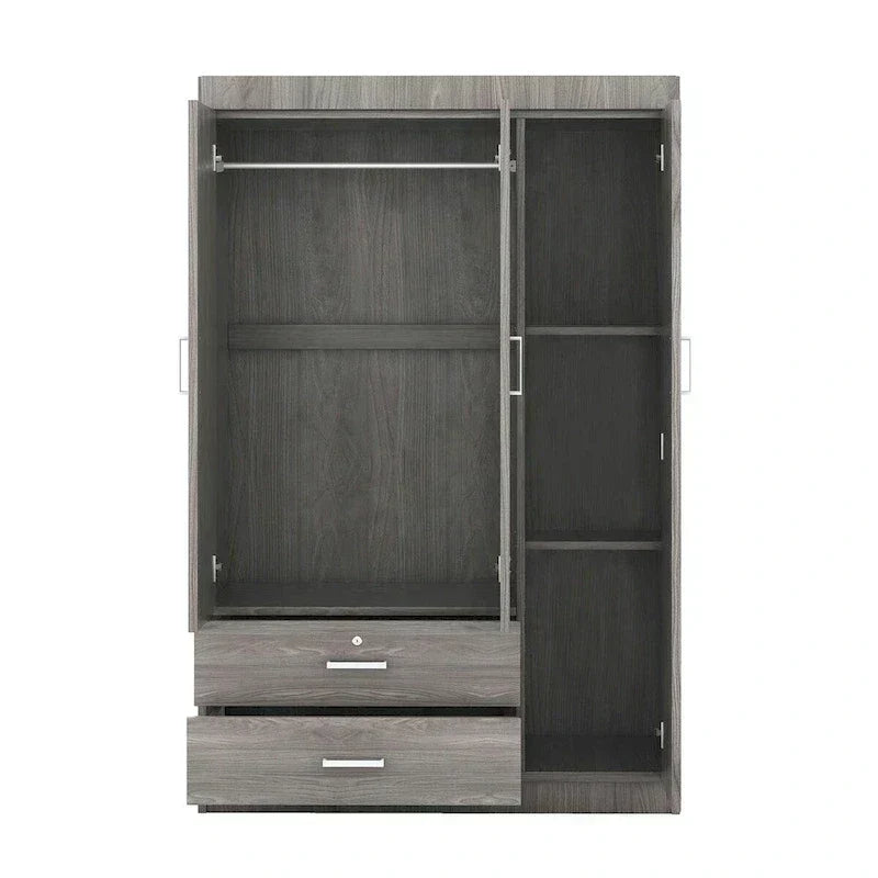 3-Door Wardrobe with 2 Drawers