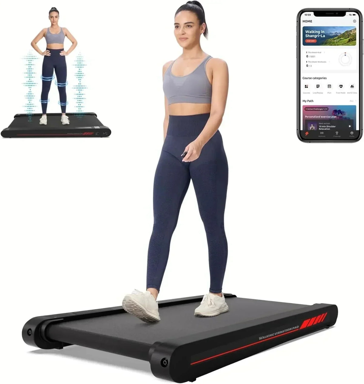Sperax Walking Vibration Pad with APP 3 in 1 Under Desk Treadmill Walking Treadmill Pad