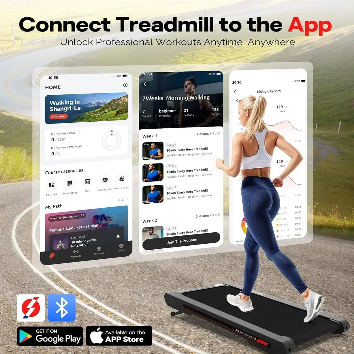Sperax Walking Vibration Pad with APP 3 in 1 Under Desk Treadmill Walking Treadmill Pad