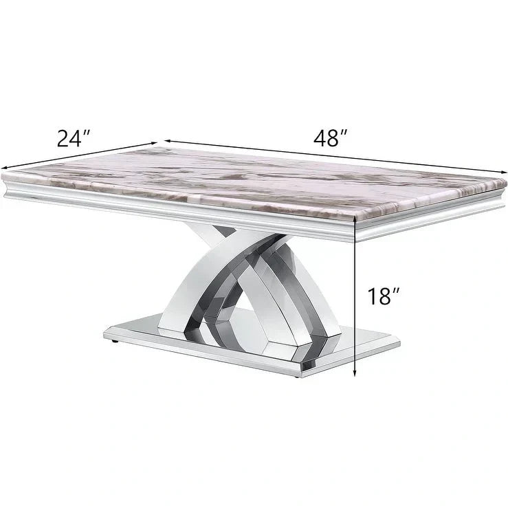 Modern Coffee Table 48 Rectangular Coffee Table with X Base Pedestal Coffee Tables for Living Room
