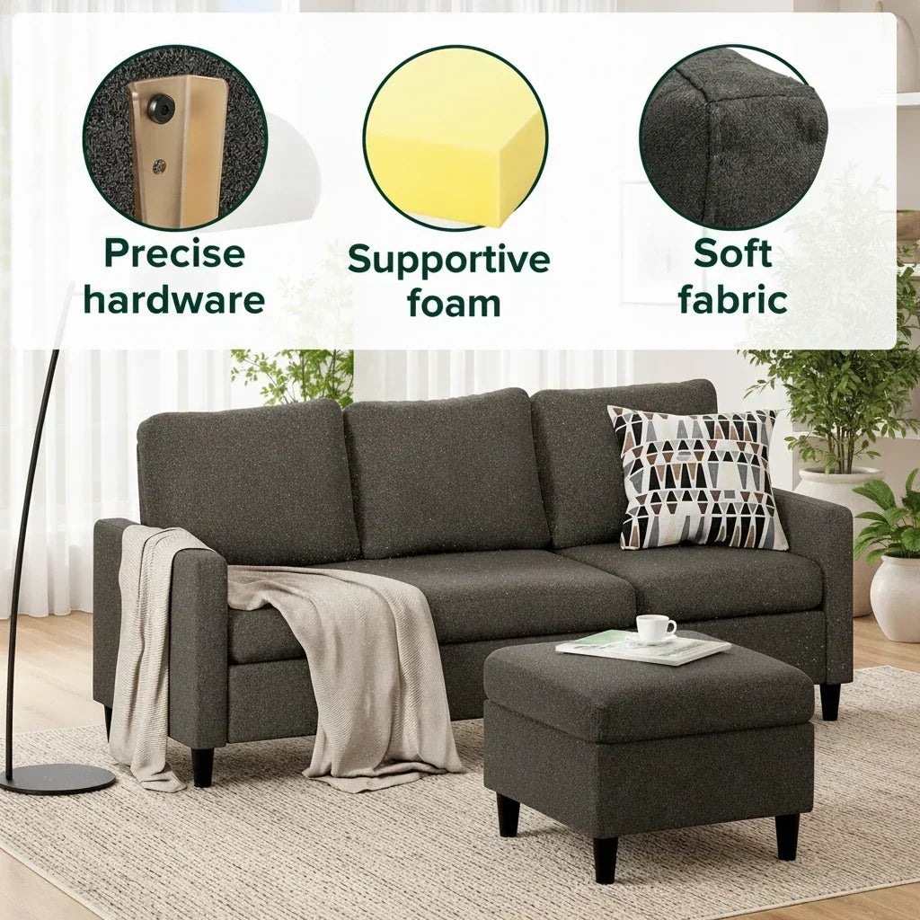 Dark Grey L Shaped Sectional Sofa Small Space