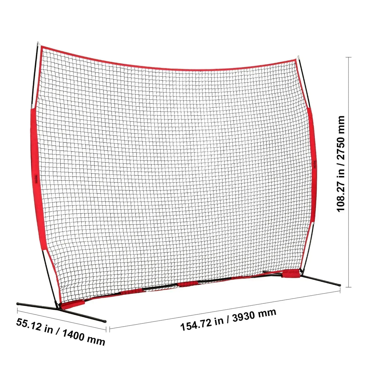 VEVOR Barricade Backstop Net, 12x9 ft Ball Sports Barrier Netting With Carry Bag - SSPDYBQ004