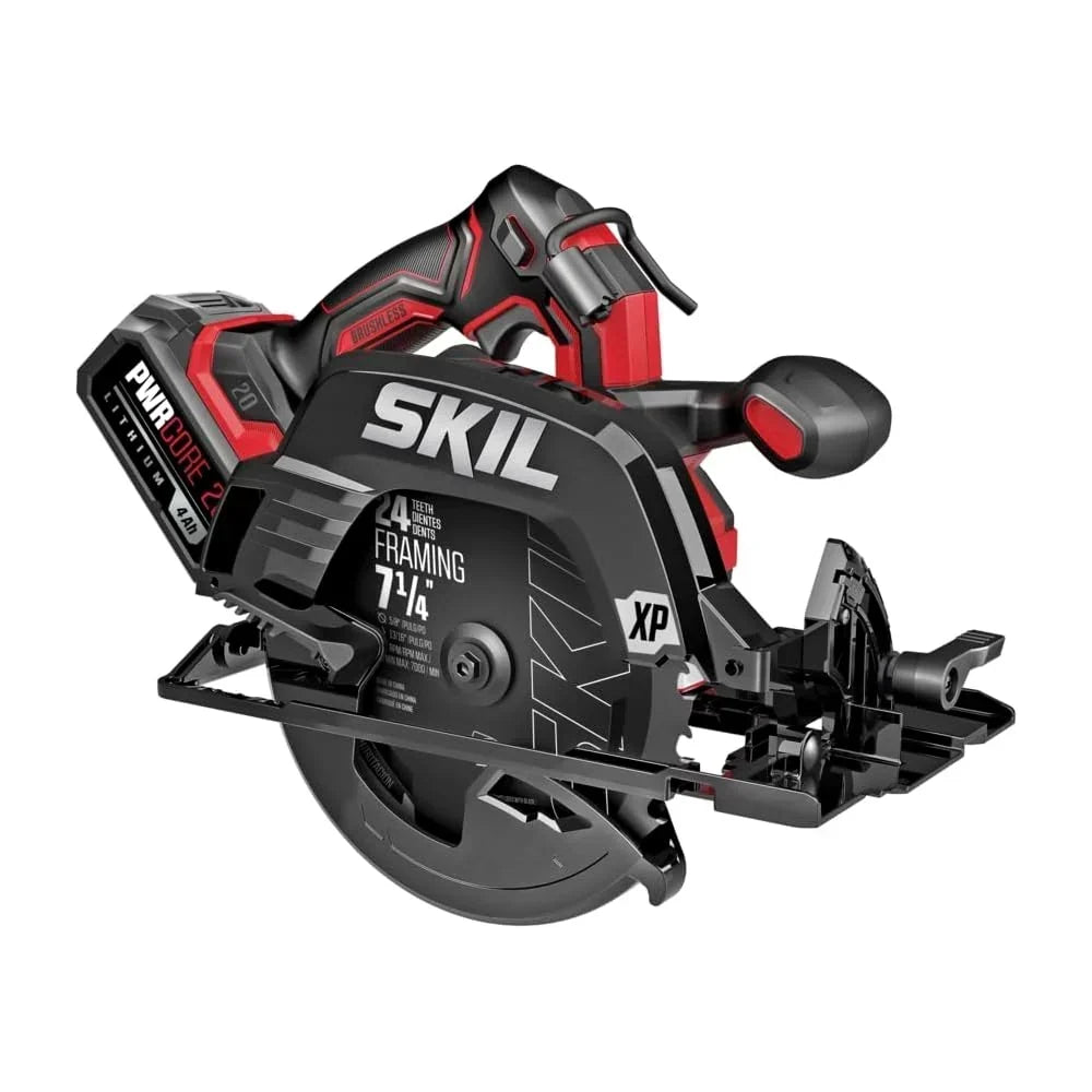 SKIL PWR CORE 20 Brushless 20V 7-1/4 in Circular Saw Kit With 4.0Ah Lithium Battery And Quick Charger - CR5440B-10