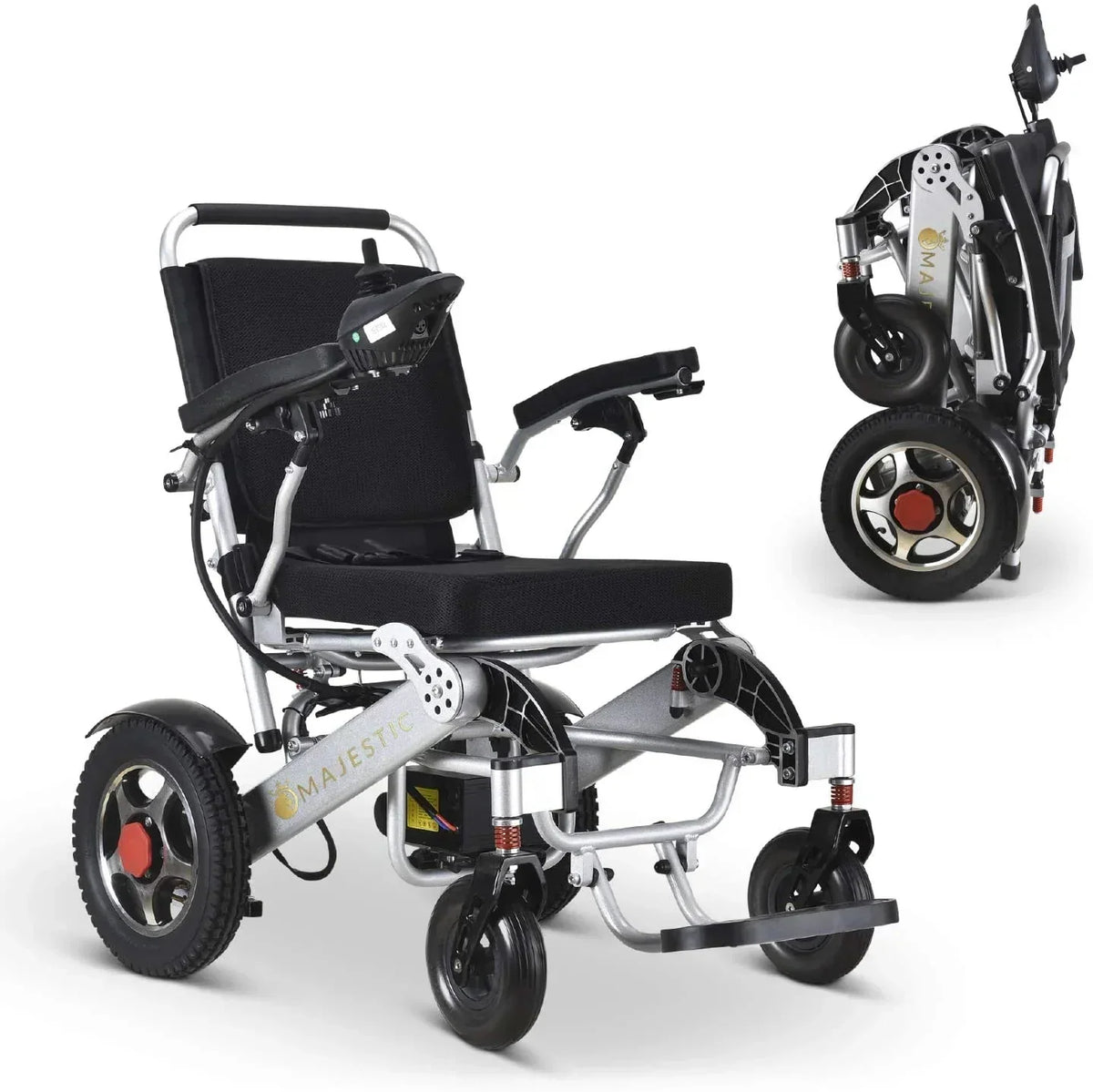 2020 New Folding Ultra Lightweight Electric Power Wheelchair, Silla de Ruedas Electrica, FDA Approved and Air Travel Allowed, Heavy Duty, Mobility Motorized, Portable Power (17.5′′ Seat Width)