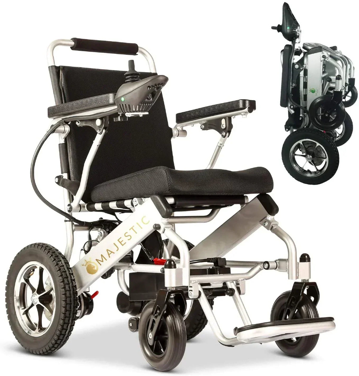 2020 New Folding Ultra Lightweight Electric Power Wheelchair, Silla de Ruedas Electrica, FDA Approved and Air Travel Allowed, Heavy Duty, Mobility Motorized, Portable Power (17.5′′ Seat Width)