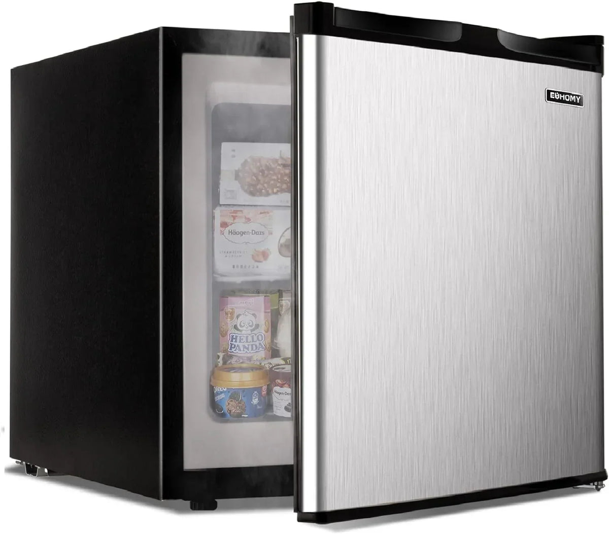 Upright freezer, 3.0 Cubic Feet, Single Door Compact Mini Freezer with Reversible Stainless Steel Door, Small freezer for Home/Dorms/Apartment/Office (Silver)