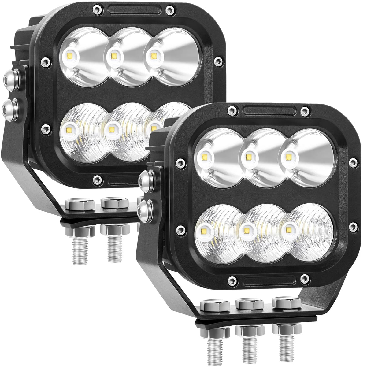 LED Off-road light, IP68 LED Off-road driving 5-inch LED tractor Working Light 120W 10000lm Assisted driving fog light Combination beam Heavy-duty car Boat ATV RV Pickup 12V 24V, a pair