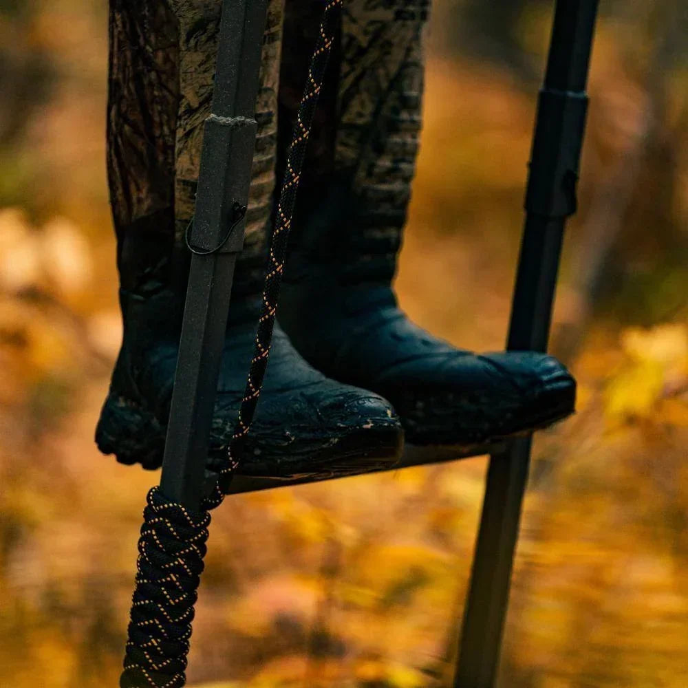 Jumbo Jack Ladder Stand With Adjustable Shooting Rail, 26 in x 31 in Platform, Mesh Seat
