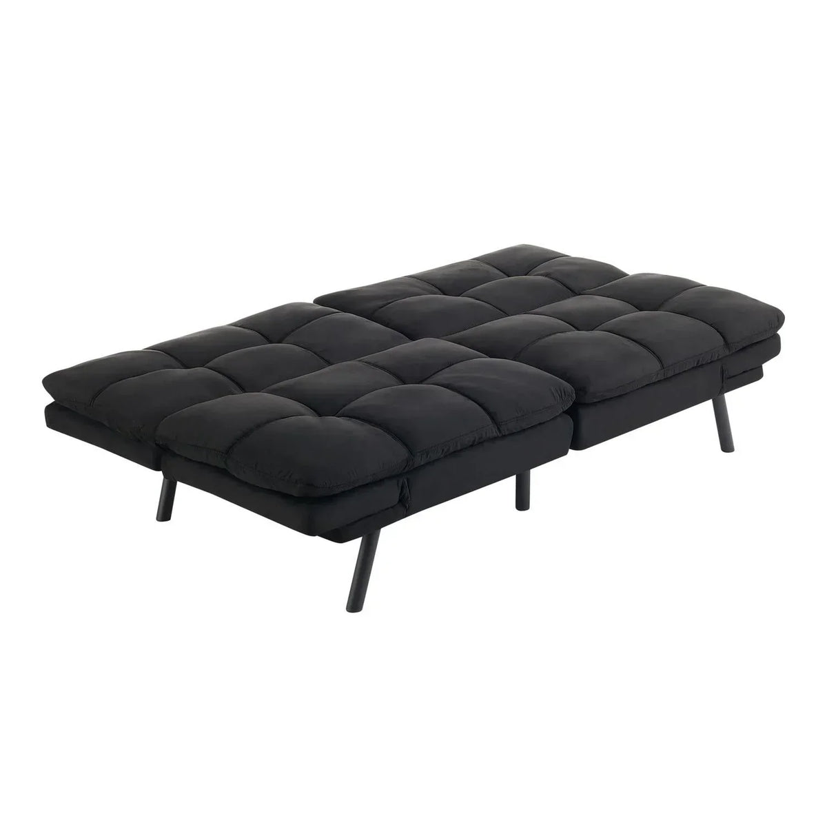 Mainstays Memory Foam Futon, Black Faux Suede Fabric