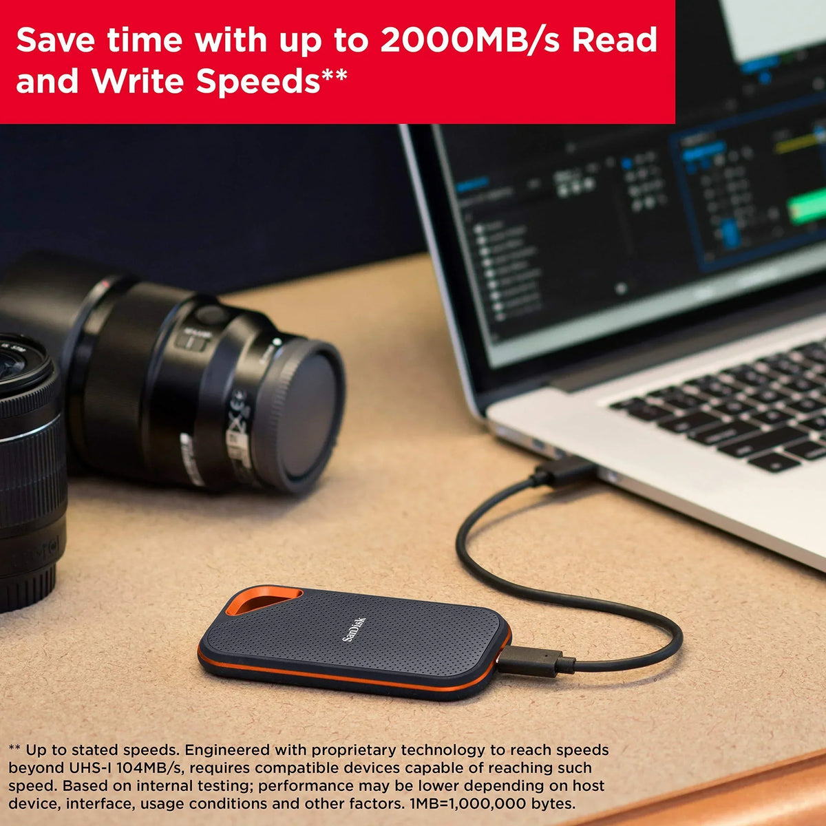 SanDisk 1TB Extreme PRO Portable SSD - Up to 2000MB/s