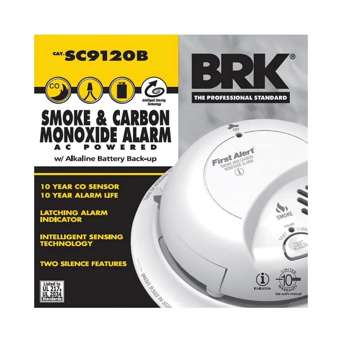 First Alert BRK SC9120B (2 Pack) Smoke & Carbon Monoxide Detector W/ Batt Backup