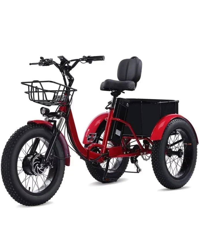YEBEI Folding Electric Tricycle for Adults, 500W Motor, 48V15AH Lithium Battery, 20 x 4.0 in Fat Tires