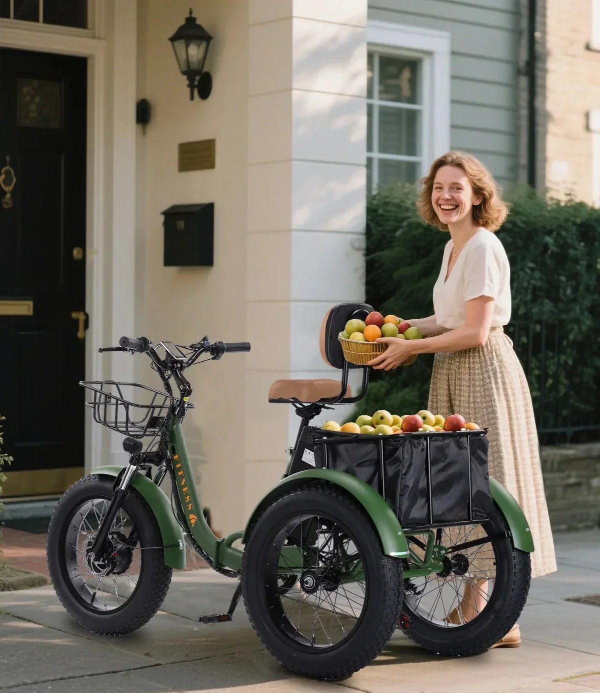 YEBEI Folding Electric Tricycle for Adults, 500W Motor, 48V15AH Lithium Battery, 20 x 4.0 in Fat Tires