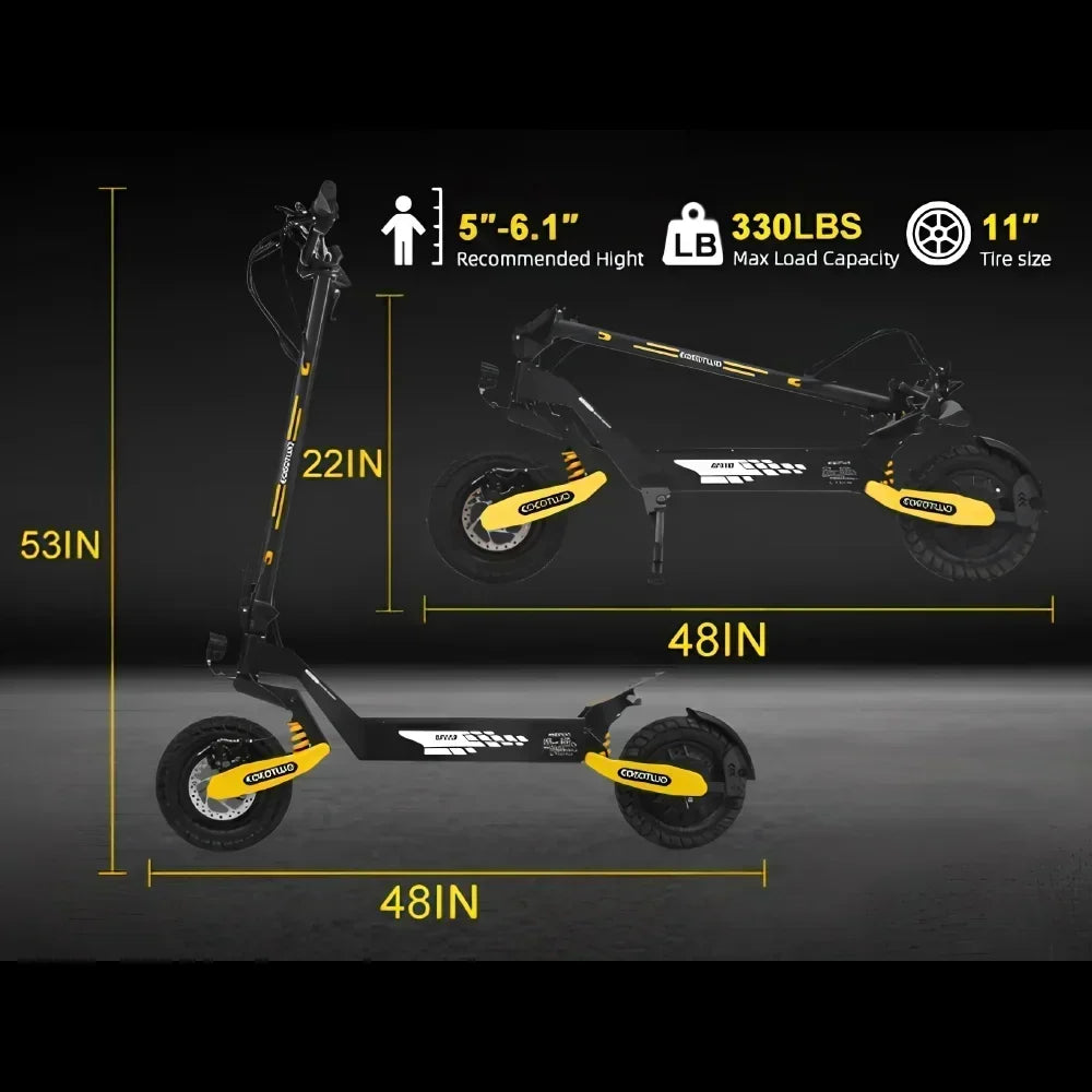 Off Road Electric Scooter for Adults, 1200W Motor Fast E Scooter, Up to 28MPH Top Speed & 20Miles Long Range, 11" Off-Road Tires, 330lbs MAX Load, Foldable