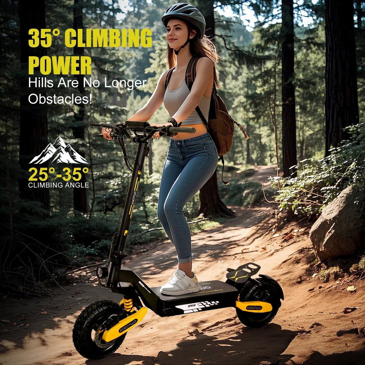 Off Road Electric Scooter for Adults, 1200W Motor Fast E Scooter, Up to 28MPH Top Speed & 20Miles Long Range, 11" Off-Road Tires, 330lbs MAX Load, Foldable