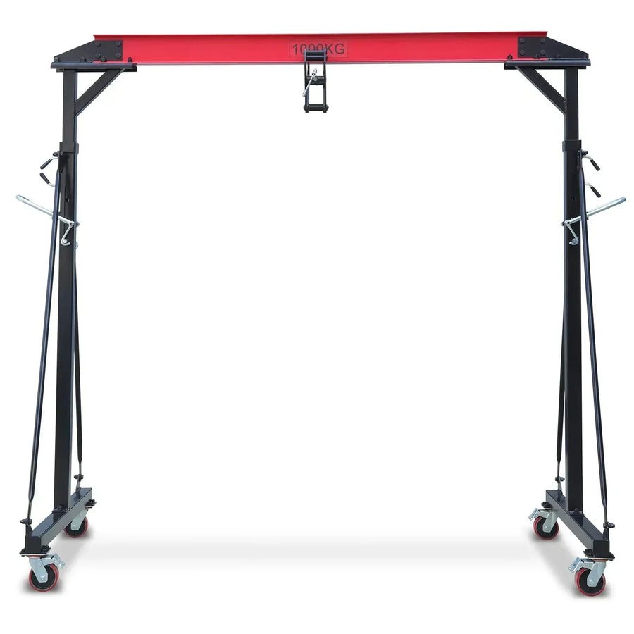 2025  1 Ton Adjustable Gantry Crane, 2200 lbs Capacity, Height Adjustable 96.5"-143.7", Portable Hoist for Factory, Construction, Warehouse, Auto Repair