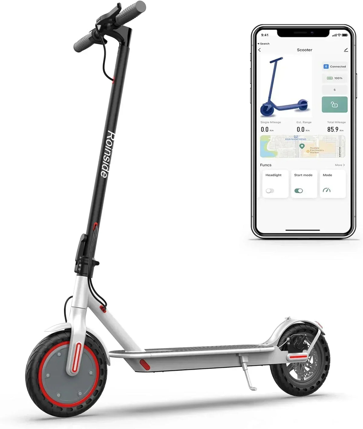 Roinside Electric Scooter, 8.5 in Solid Tires, 350W, 19 MPH, 21-23 Miles - UP12 Plus