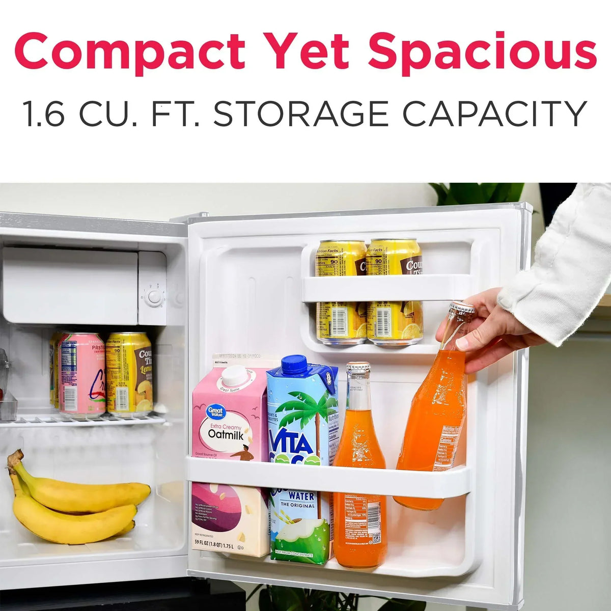 Frigidaire 1.6 Cu ft. Retro Compact Refrigerator with Side Bottle Opener, Coral