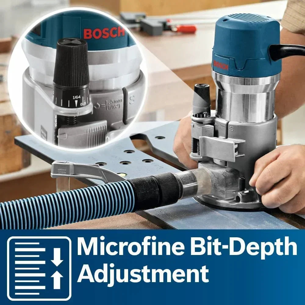 BOSCH Wood Router Tool Combo Kit, 12 Amp, 2.25 Horsepower - 1617EVSPK