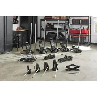 Husky 3-Ton Aluminum and Steel Car Jack, 4 in. to 18-1/2 - HPL4751