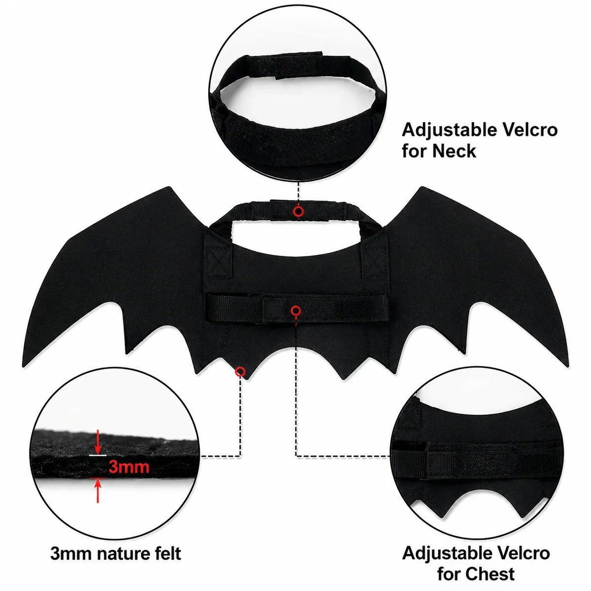 Halloween Accessories Bat Wings Pet Costume