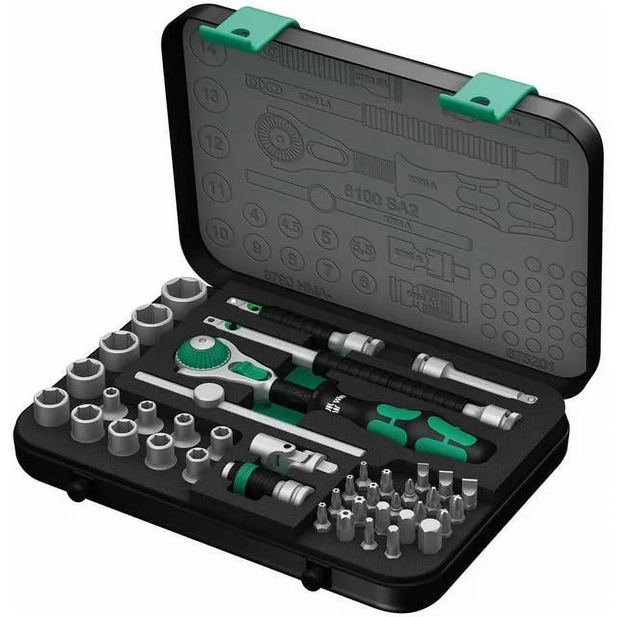 Wera Metric 1/4 in Drive Speed Ratchet Set, 42-Piece - Zyklop