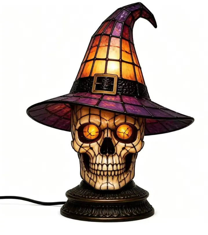 WitchLight™ Raven Lamp - Gothic Halloween Stained Glass Accent Lamp