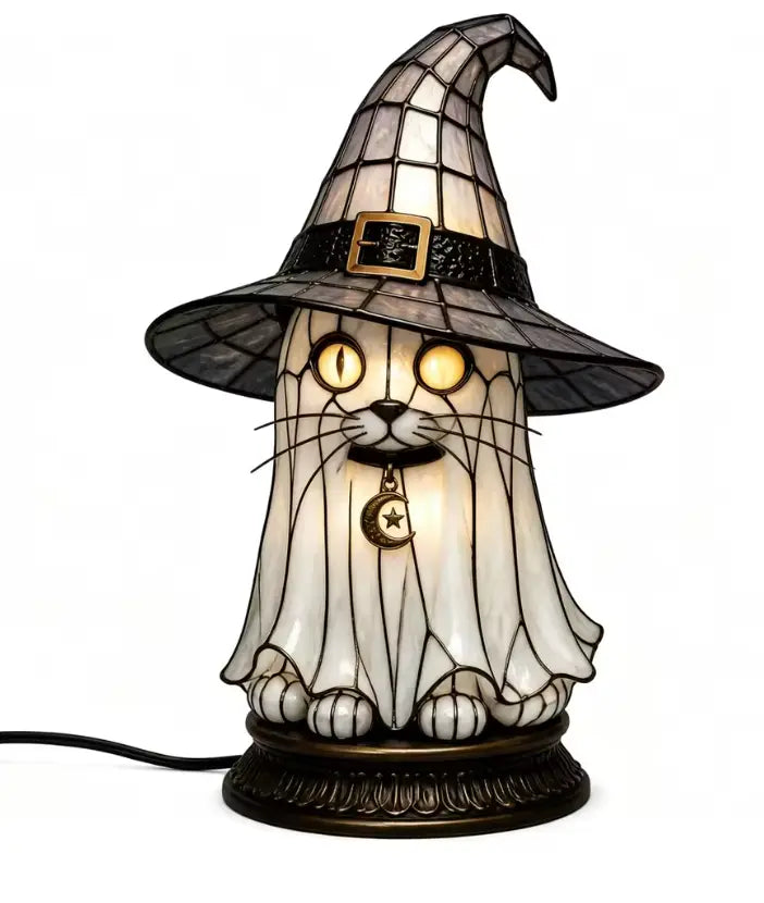 WitchLight™ Raven Lamp - Gothic Halloween Stained Glass Accent Lamp