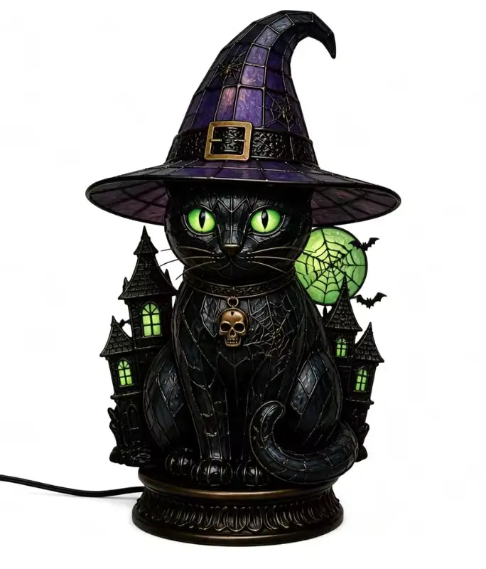 WitchLight™ Raven Lamp - Gothic Halloween Stained Glass Accent Lamp