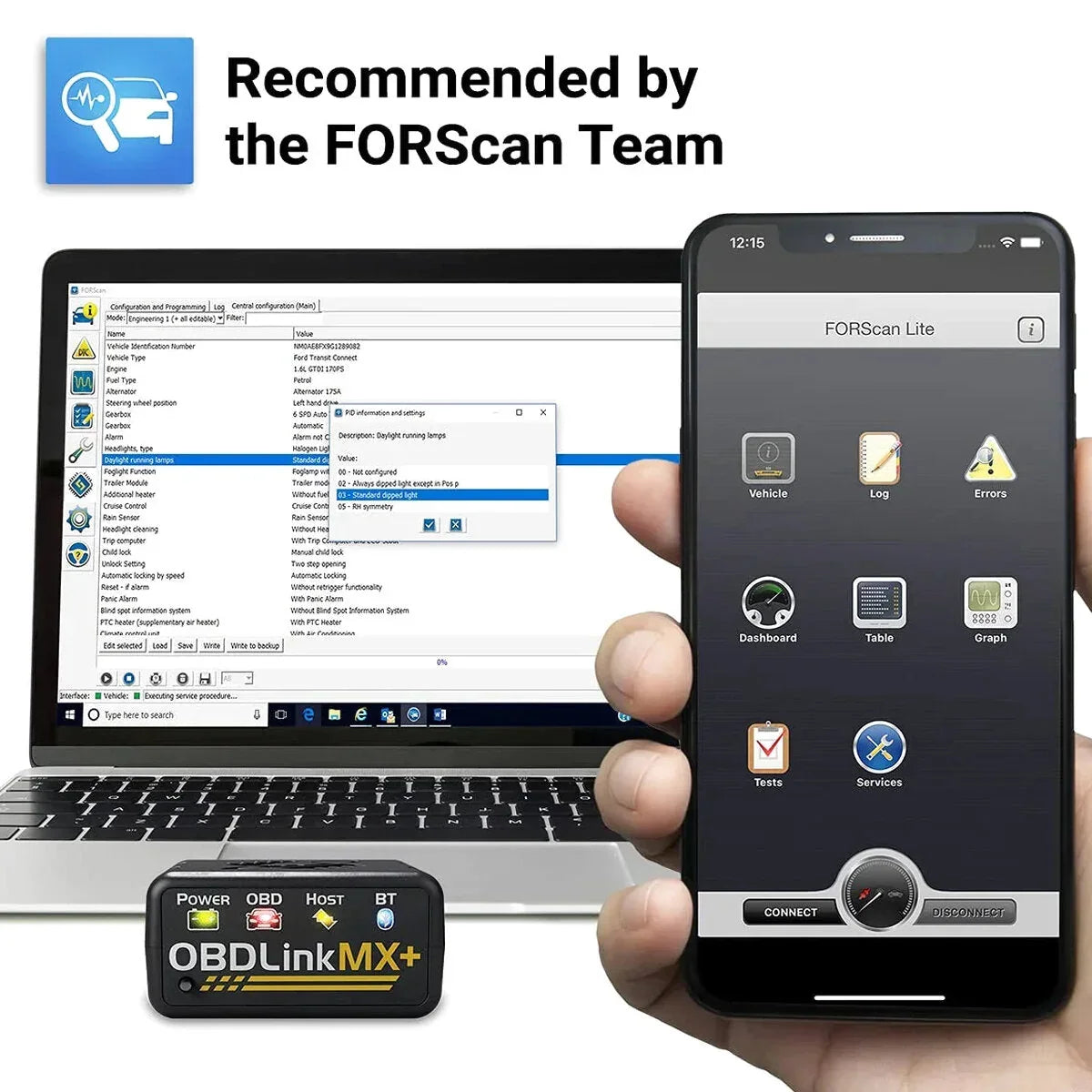 OBDLink Bluetooth OBD Scanner for iPhone, Android and Windows - MX+