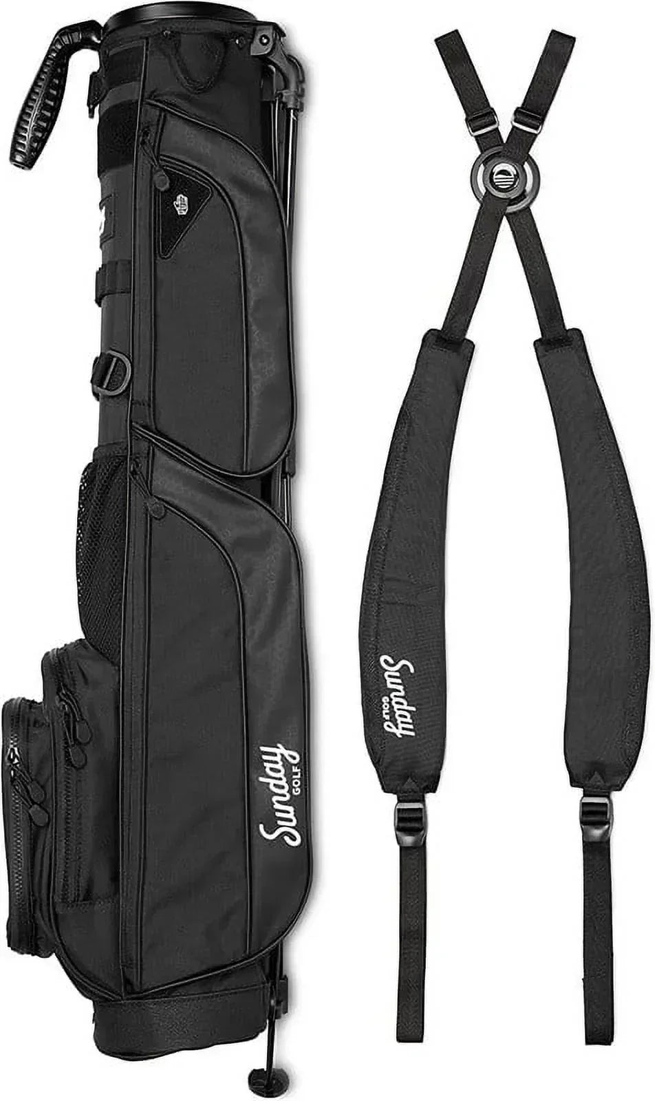 Sunday Golf Lightweight Golf Stand Bag, 3.4 Pounds, Matte Black - Loma XL